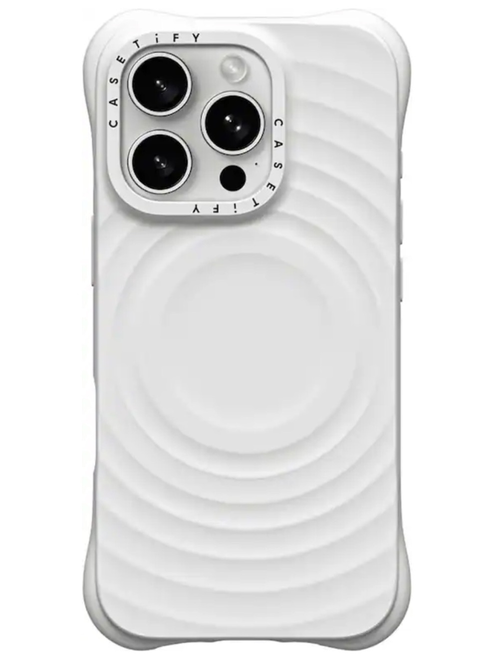 Casetify White Ripple Texture iPhone 16 Pro Case - Wave Pattern Protective Cover